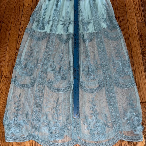 NWT Altar’d State Blue Mariska Lace Maxi Dress Sz Small - Picture 14 of 16